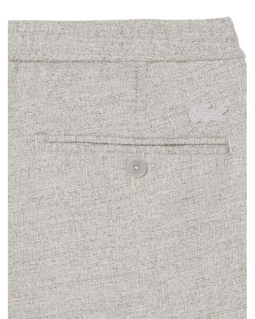 Lacoste White Pleated Trousers for men