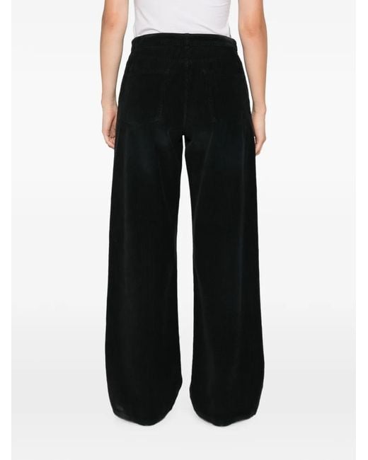 The Row Black Eglitta Corduroy-Effect Trousers