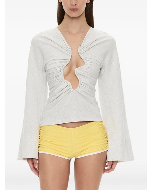 Christopher Esber White Salacia Ruched Top
