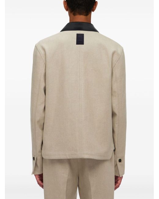 Ferragamo Natural Single-breasted Linen Jacket for men