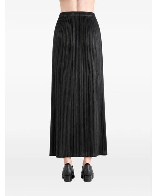 Pleats Please Issey Miyake Black Pleated Maxi Skirt