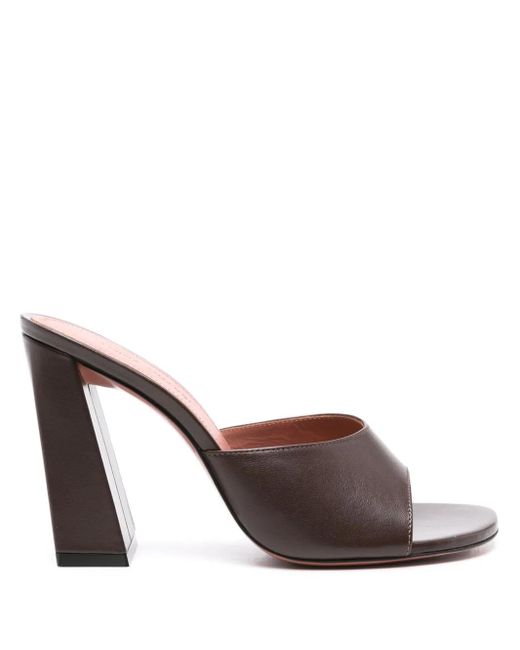 Mules Brigitte con tacón de 95 mm AMINA MUADDI de color Brown