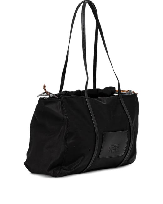Bimba Y Lola Black Large Drawstring Tote Bag