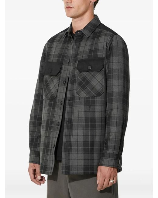 Neil Barrett Black Check-Pattern Shirt Jacket for men
