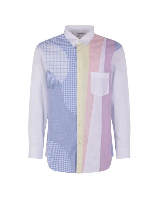 Comme des Garçons Overhemd Met Patchwork in het Purple voor heren