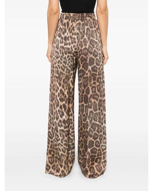 Stella McCartney Brown Leopard Print Trousers