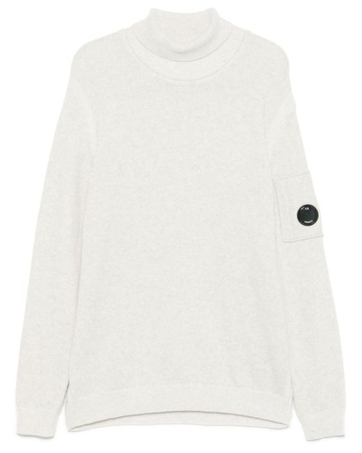 C P Company White Turtleneck Sweater for men