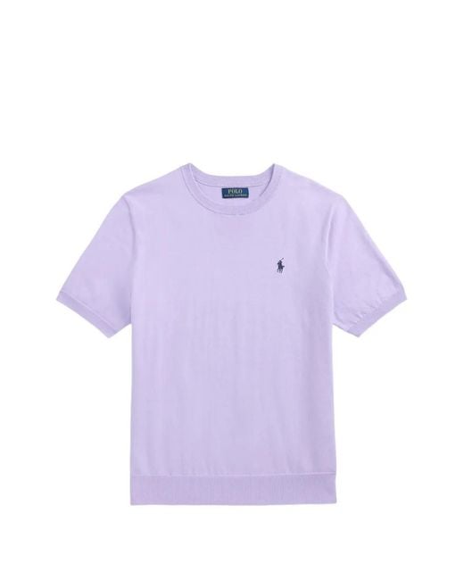 Polo Ralph Lauren Purple Pull En Maille Fine À Logo Brodé for men
