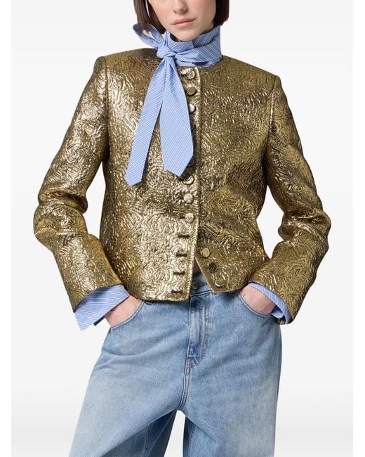 MSGM Natural Textured Metallic-Finish Jacket