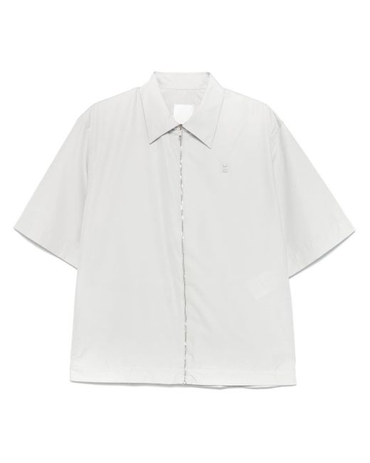 メンズ Givenchy 4g ジップアップ シャツ ホワイト | Lyst