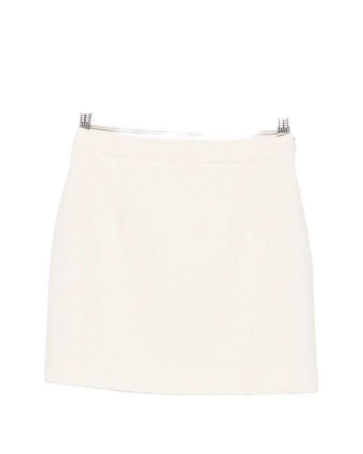 Alessandra Rich White Bouclé-Knit Mini Skirt