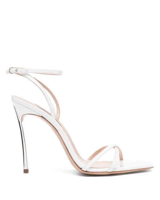 Casadei White Superblade Jolly Leather Sandals