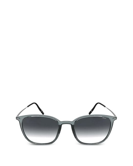 Silhouette Gray Sequoia Geometric-Frame Sunglasses