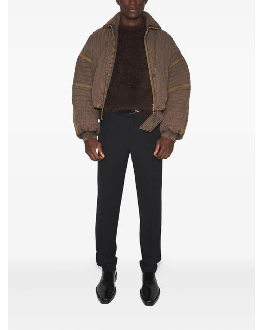 Mugler Brown Quilted Panelled Jacket for men