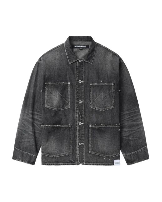 Neighborhood Gray Multi-Pocket Denim Jacket for men