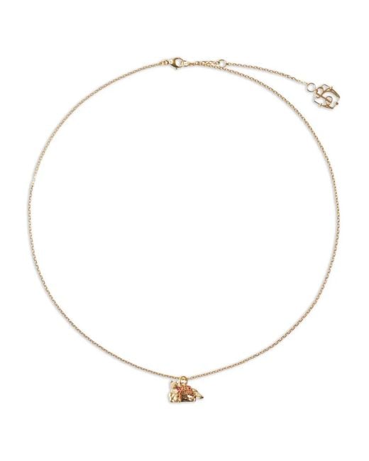 Burberry White Fox Charm Necklace