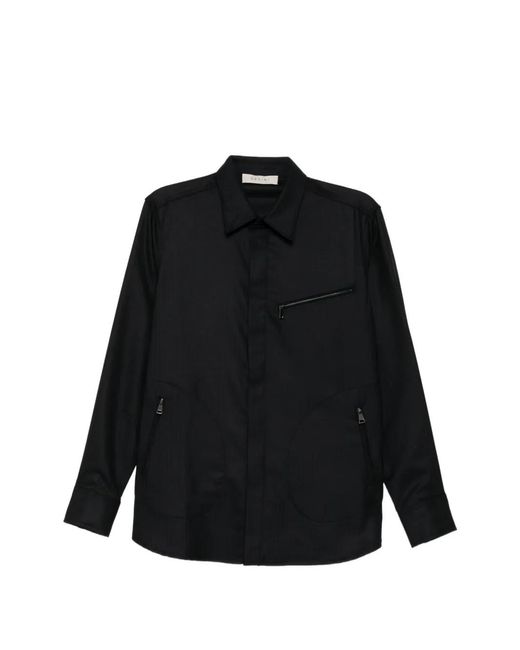 Qasimi Black Wool Zip Shirt for men