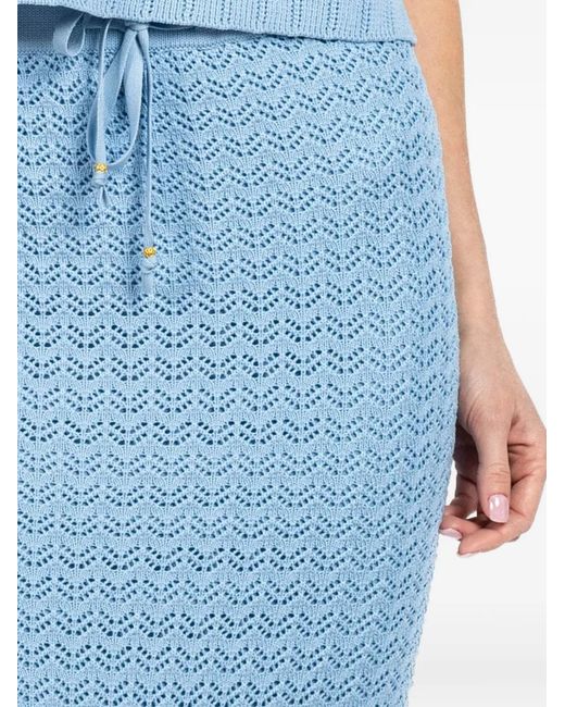 L'Agence Blue Lace Midi Skirt