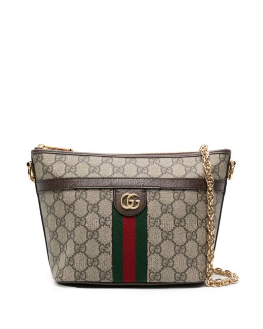 Mini sac porté épaule Ophidia GG Gucci en coloris Gray