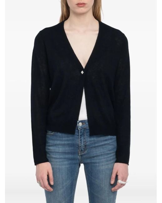 Zadig & Voltaire Blue Manylla Button-Up V-Neck Cardigan