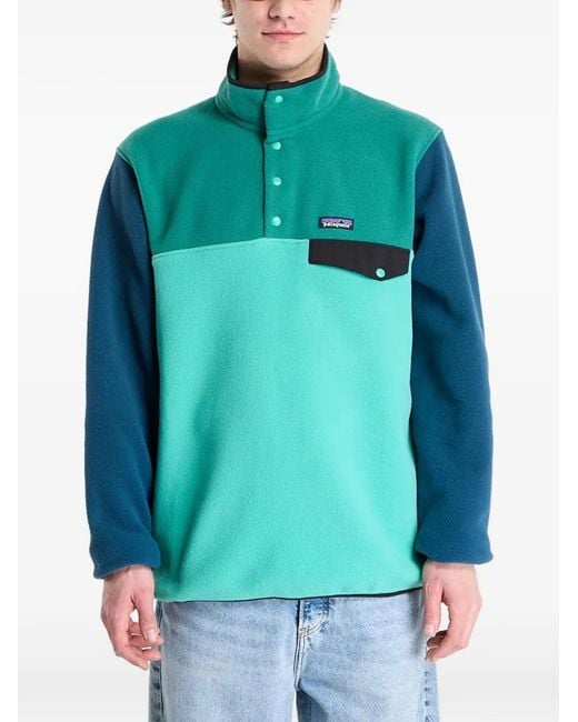 Patagonia Green Synchilla Snap-T Colour-Block Sweatshirt for men