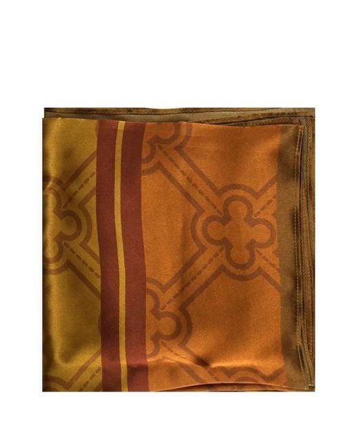 V73 Brown Geometric-Pattern Scarf
