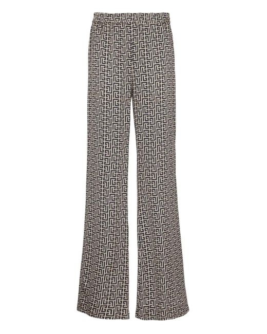 Pantalon À Motif Monogrammé Balmain pour homme en coloris Gray
