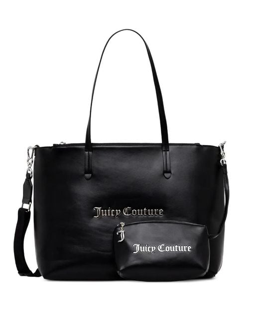 Juicy Couture Black Logo Charm Tote Bag