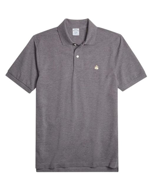 Brooks Brothers Gray Logo-Embroidered Polo Shirt for men