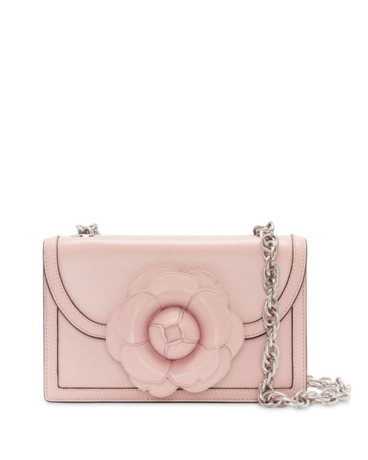 Bolso de hombro Tro con aplique floral Oscar de la Renta de color Pink