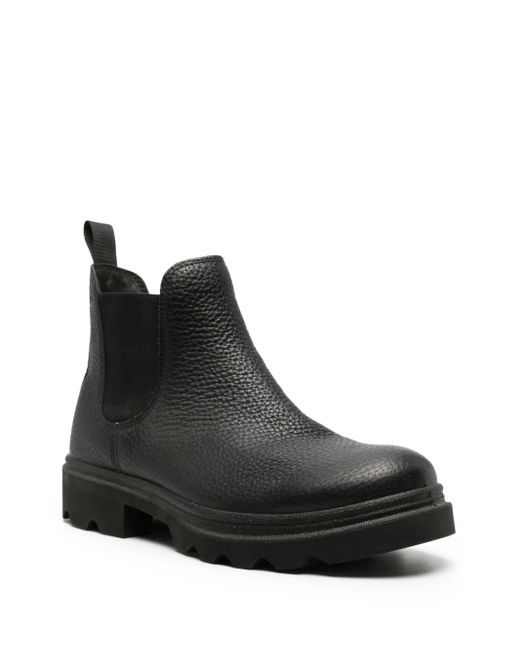 Ecco Black Grainer Leather Ankle Boots for men