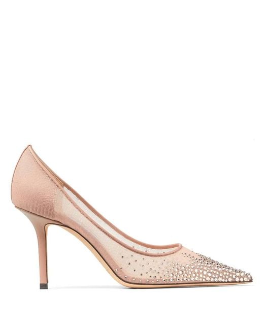 Jimmy Choo Pink Love 85Mm Crystal-Embellished Pumps