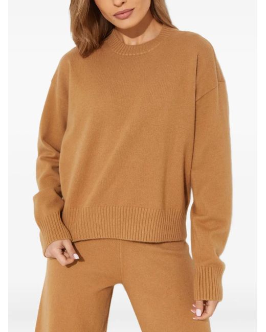 Yves Salomon ラウンドネック プルオーバー Brown