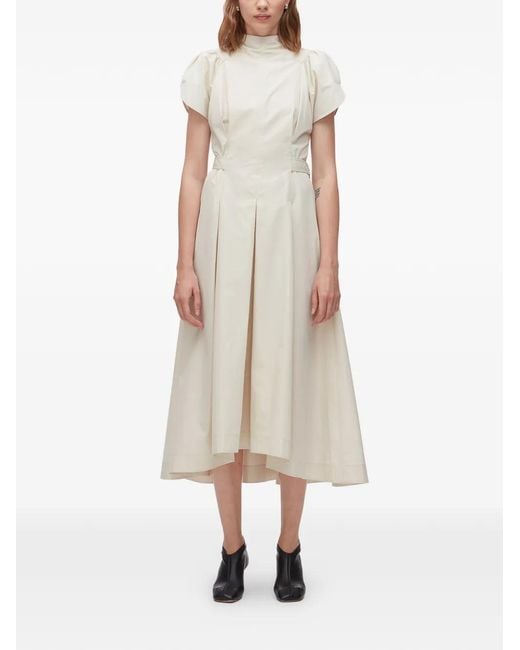 3.1 Phillip Lim レディース ナチュラル パフスリーブ プリーツドレス 