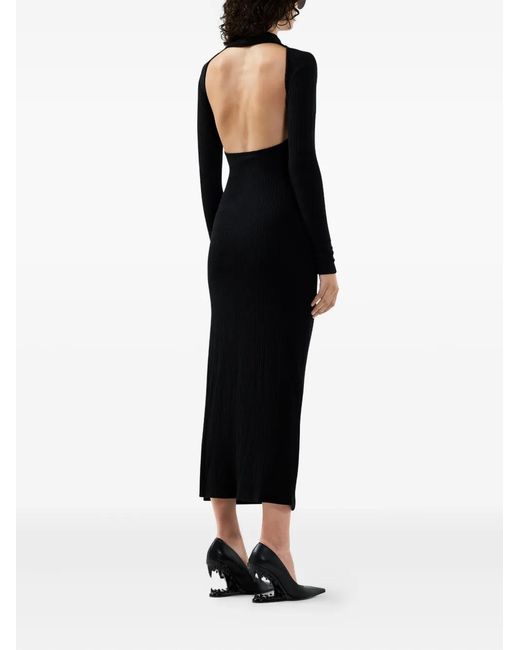 Gcds Black Long-Sleeve Maxi Dress