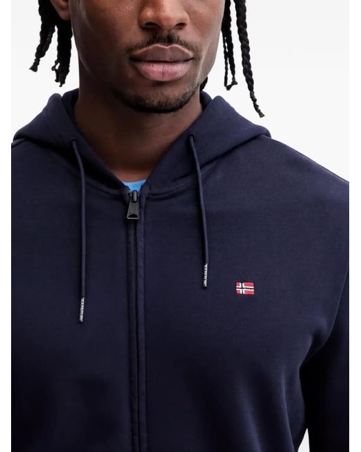 Napapijri Blue Zip-Up Hoodie for men