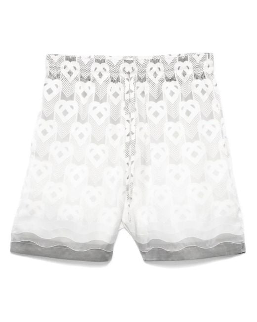 Casablanca White Luxury Silk Shorts For Summer 2025 for men