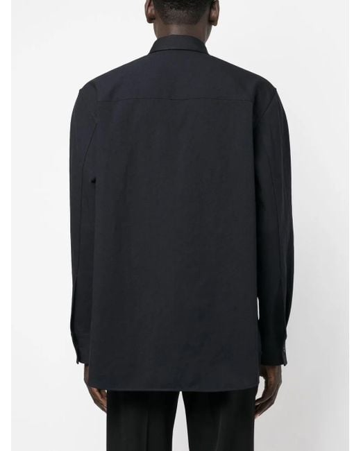 Jil Sander Blue Long-Sleeved Cotton Shirt for men