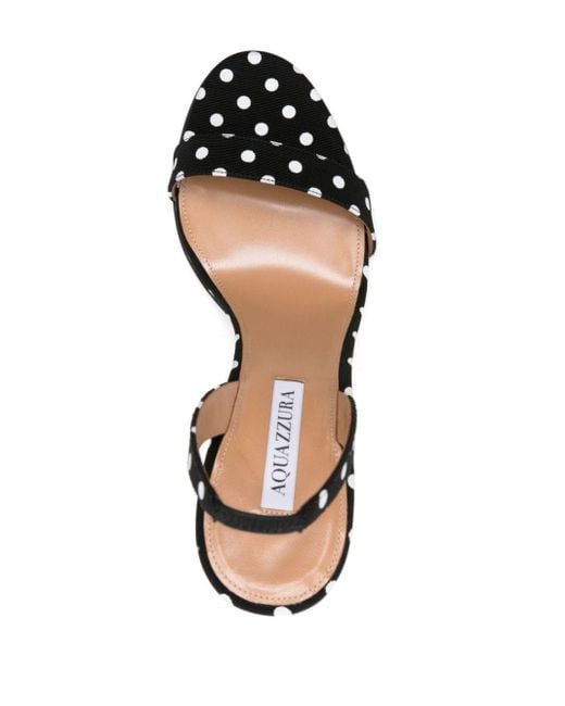 Aquazzura Metallic So Nude 105 Polka Dot Sandals - Women's - Fabric/calf Leather