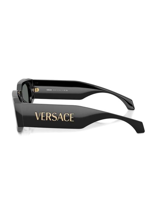 Versace Black Geometric-Frame Sunglasses
