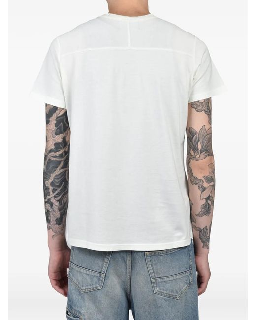 CEDARWOOD White Slogan-Print Fitted T-Shirt for men