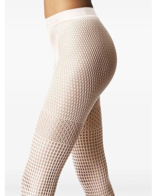 Wolford White Mosaic Net Tights