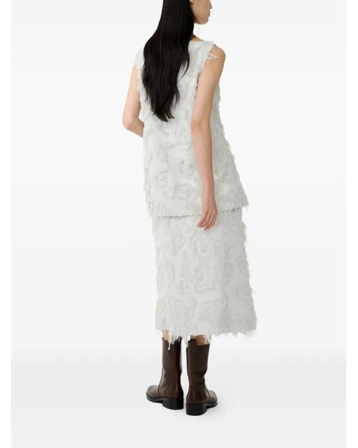 Studio Nicholson White Roeper Midi Skirt