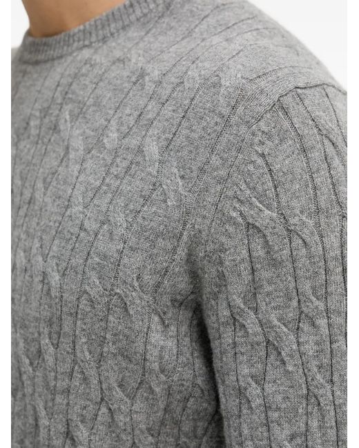 Hackett Gray Crew-Neck Sweater for men