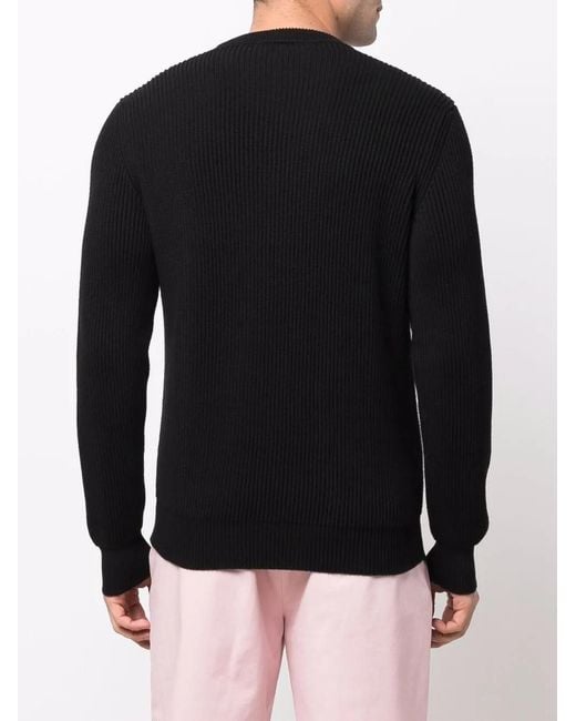 Nuur Black Round Neck Knit Jumper for men