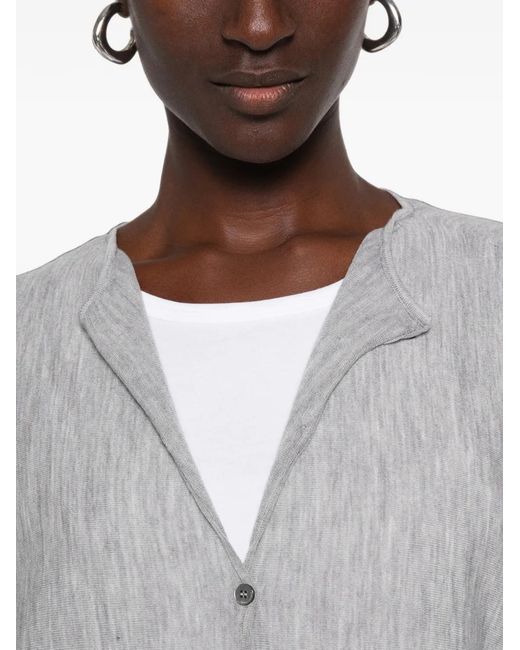 Liviana Conti Gray Button-Up Cardigan