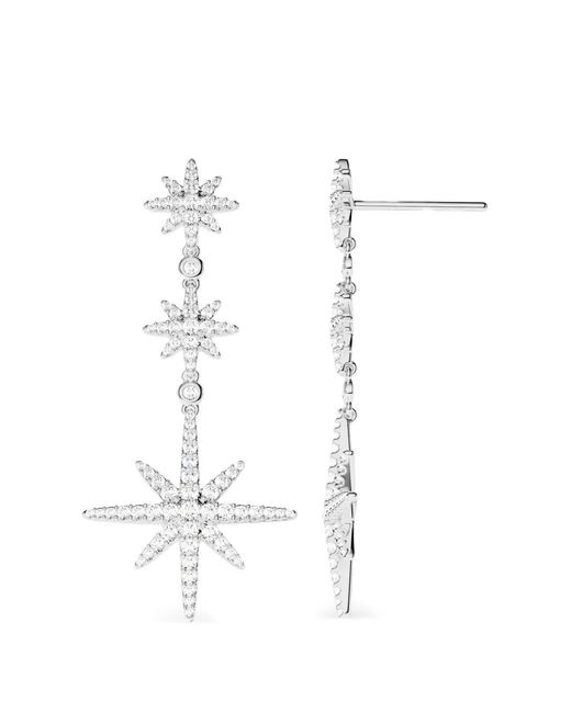 Apm Monaco White Boucles D'Oreilles Triple Météorites