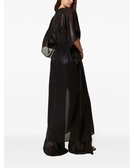 Twinset セミシアー カフタンドレス Black