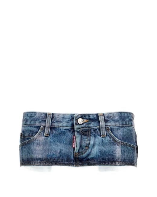DSquared² Blue Iced Wash Hot Denim Mini Skirt