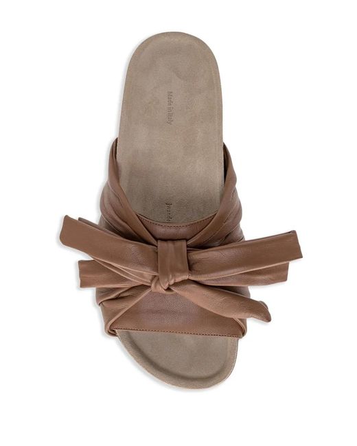 J.W. Anderson Brown Bow Flat Sandals